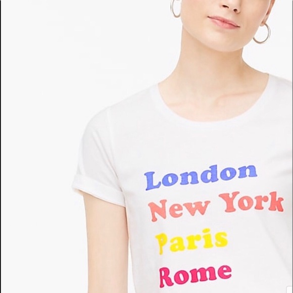 ✅SOLD J. CREW COLLECTOR TEE LONDON NYC PARIS NWT XL - Picture 2 of 10